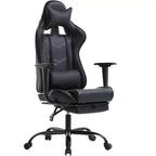 FDW PC Gaming Chair Desk Chair Office Chair Executive High Back PU Leather Racing Computer Chair with Lumbar Support Footrest