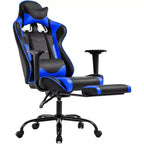 FDW PC Gaming Chair Desk Chair Office Chair Executive High Back PU Leather Racing Computer Chair with Lumbar Support Footrest