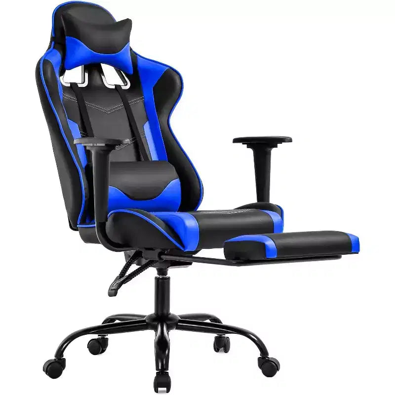 FDW PC Gaming Chair Desk Chair Office Chair Executive High Back PU Leather Racing Computer Chair with Lumbar Support Footrest
