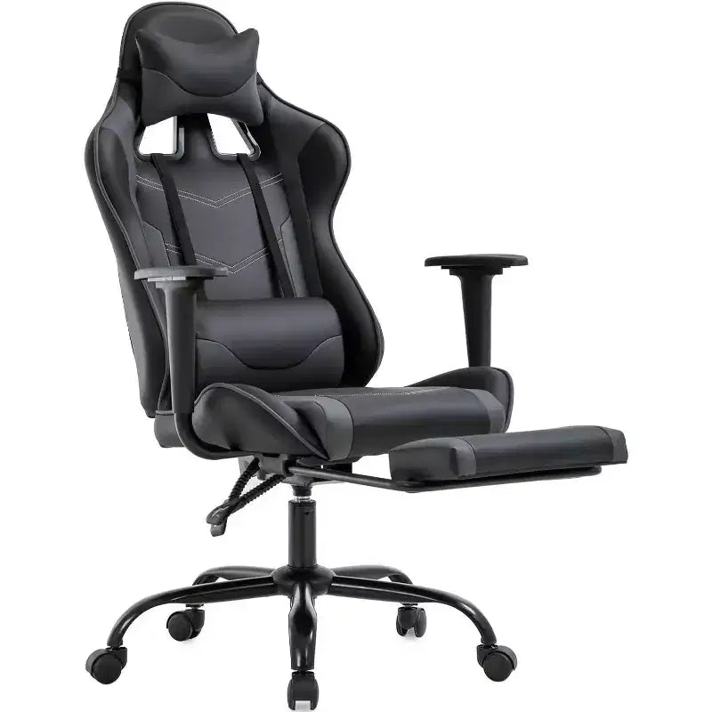 FDW PC Gaming Chair Desk Chair Office Chair Executive High Back PU Leather Racing Computer Chair with Lumbar Support Footrest