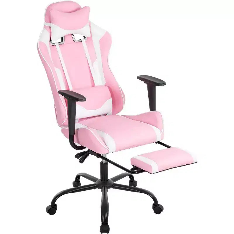 FDW PC Gaming Chair Desk Chair Office Chair Executive High Back PU Leather Racing Computer Chair with Lumbar Support Footrest