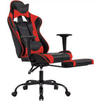 FDW PC Gaming Chair Desk Chair Office Chair Executive High Back PU Leather Racing Computer Chair with Lumbar Support Footrest