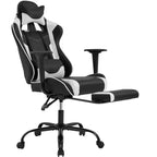 FDW PC Gaming Chair Desk Chair Office Chair Executive High Back PU Leather Racing Computer Chair with Lumbar Support Footrest