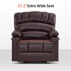 MCombo Power Lift Recliner Chair Sofa with Massage and Heat, Faux Leather R7096 (Medium-Wide)