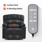 MCombo Power Lift Recliner Chair Sofa with Massage and Heat, Faux Leather R7096 (Medium-Wide)