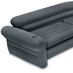 Intex Corner Sofa L-Shaped Inflatable Lounge Couch w/ Cupholders, Gray (2 Pack) - 26