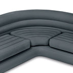 Intex Corner Sofa L-Shaped Inflatable Lounge Couch w/ Cupholders, Gray (2 Pack) - 26