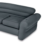 Intex Corner Sofa L-Shaped Inflatable Lounge Couch w/ Cupholders, Gray (2 Pack) - 26