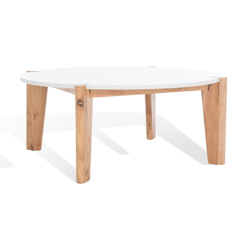 SAFAVIEH Couture Sarma Marble Top Round Coffee Table - 40 In. W x 40 In. D x 16 In. H - 40W x 40D x 16H