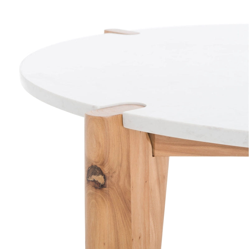 SAFAVIEH Couture Sarma Marble Top Round Coffee Table - 40 In. W x 40 In. D x 16 In. H - 40W x 40D x 16H