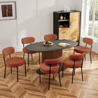 JIONJOY Sedia da Pranzo Accent Imbottita in Teddy con Gambe in Metallo Set da 2