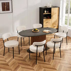 JIONJOY Sedia da Pranzo Accent Imbottita in Teddy con Gambe in Metallo Set da 2