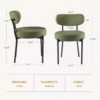 JIONJOY Sedia da Pranzo Accent Imbottita in Teddy con Gambe in Metallo Set da 2