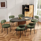 JIONJOY Sedia da Pranzo Accent Imbottita in Teddy con Gambe in Metallo Set da 2