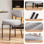 JIONJOY Sedia da Pranzo Accent Imbottita in Teddy con Gambe in Metallo Set da 2