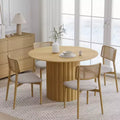 Dovelina Mid-Century Round Dining Table Wood Kitchen Table for 4 People - Natural Wood