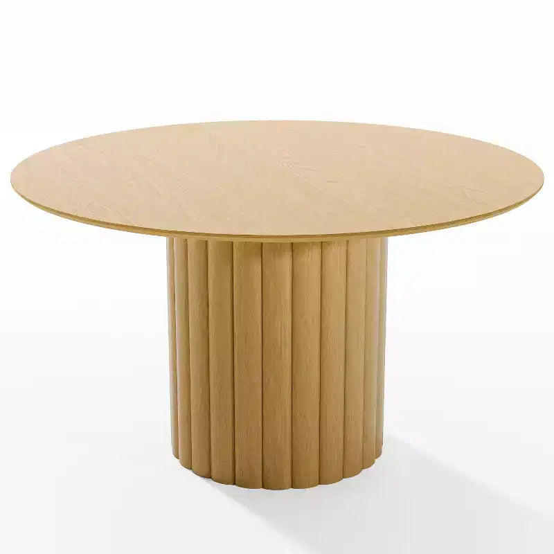 Dovelina Tavolo da pranzo rotondo Mid-Century in legno Tavolo da cucina per 4 persone - Legno naturale