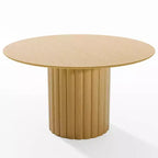 Dovelina Tavolo da pranzo rotondo Mid-Century in legno Tavolo da cucina per 4 persone - Legno naturale