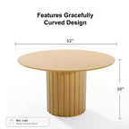 Dovelina Tavolo da pranzo rotondo Mid-Century in legno Tavolo da cucina per 4 persone - Legno naturale