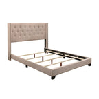 Letto imbottito trapuntato Morgan in tessuto beige