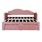 Twin Size Upholstered daybed with Trundle & 2 Drawers