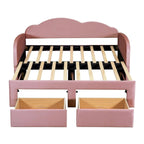 Twin Size Upholstered daybed with Trundle & 2 Drawers