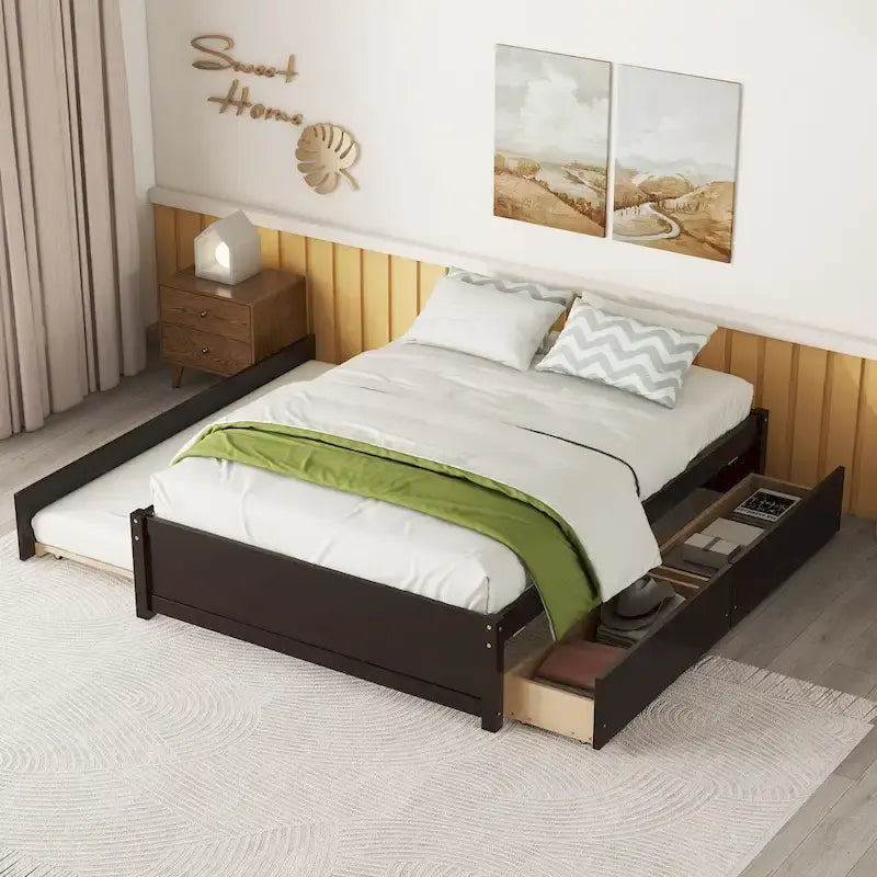 Letto matrimoniale con due cassetti