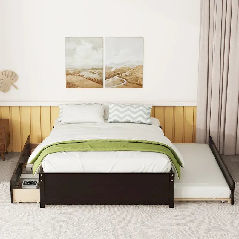Letto matrimoniale con due cassetti