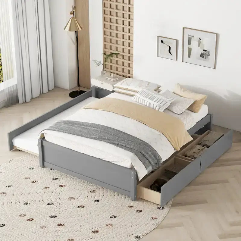 Letto matrimoniale con due cassetti