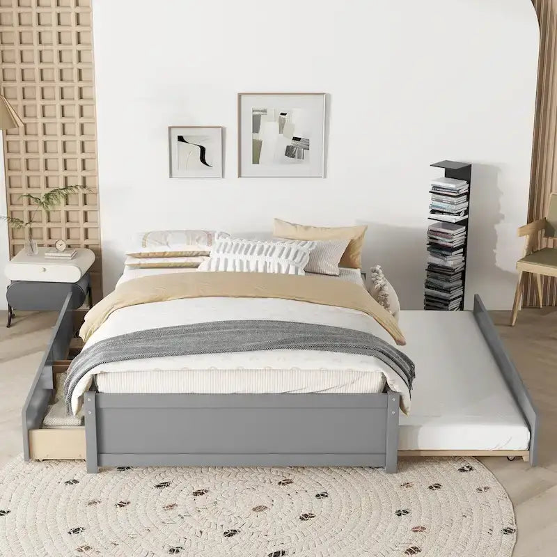 Letto matrimoniale con due cassetti