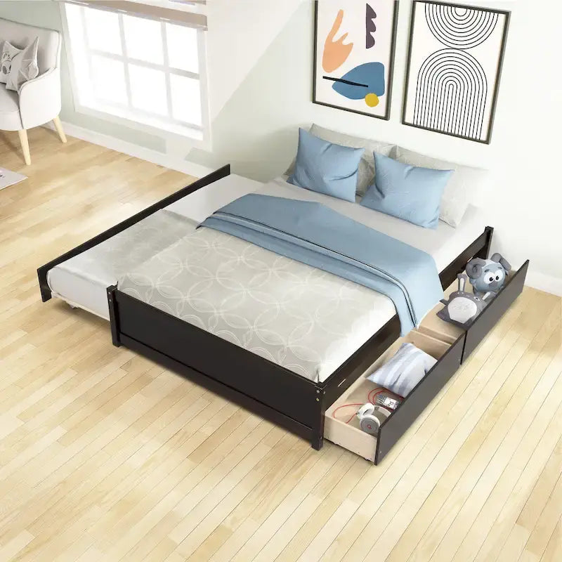Letto matrimoniale con due cassetti
