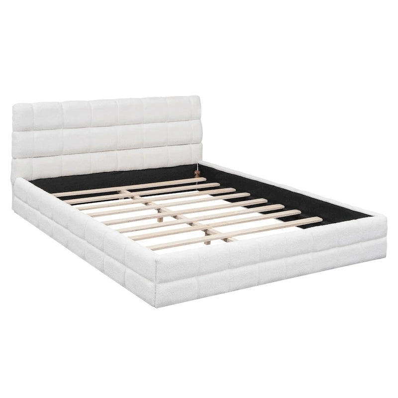 Queen Size Upholstered Platform Bed For Bedroom