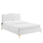 Amber Tufted Performance Velvet Twin Platform Bed