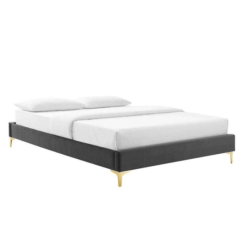 Amber Tufted Performance Velvet Twin Platform Bed