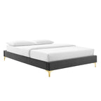 Amber Tufted Performance Velvet Twin Platform Bed