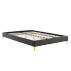 Amber Tufted Performance Velvet Twin Platform Bed