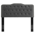 Amber Tufted Performance Velvet Twin Platform Bed