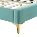 Amber Tufted Performance Velvet Twin Platform Bed