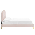 Amber Tufted Performance Velvet Twin Platform Bed