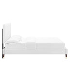 Letto a piattaforma intero in velluto Current Performance