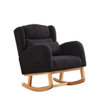 Modern Accent High Backrest Living Room Lounge Arm Rocking Chair, Two Side Pocket