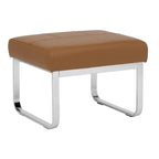 Studio Designs Home Allure Rectangular Metal Blended Leather Modern Ottoman