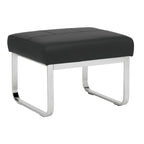 Studio Designs Home Allure Rectangular Metal Blended Leather Modern Ottoman