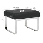 Studio Designs Home Allure Rectangular Metal Blended Leather Modern Ottoman