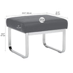 Studio Designs Home Allure Rectangular Metal Blended Leather Modern Ottoman