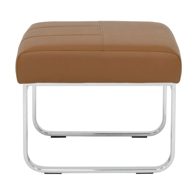 Studio Designs Home Allure Rectangular Metal Blended Leather Modern Ottoman