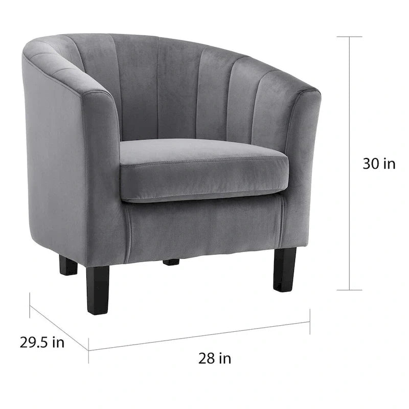 Silver Orchid Streitmann Channel Tufted Velvet Armchair (Set of 2)