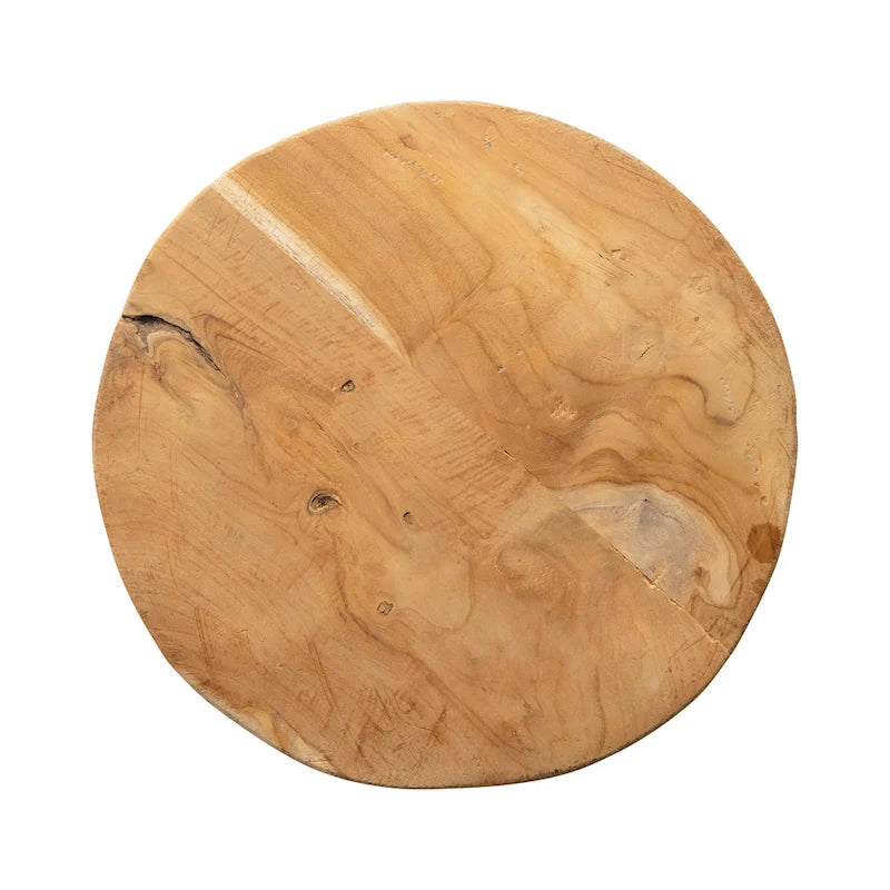 Wood Stool with Textured Surface