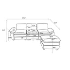 Modern Deep 3-Seat Sofa Couch with Ottoman