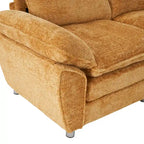 Modern Deep 3-Seat Sofa Couch with Ottoman